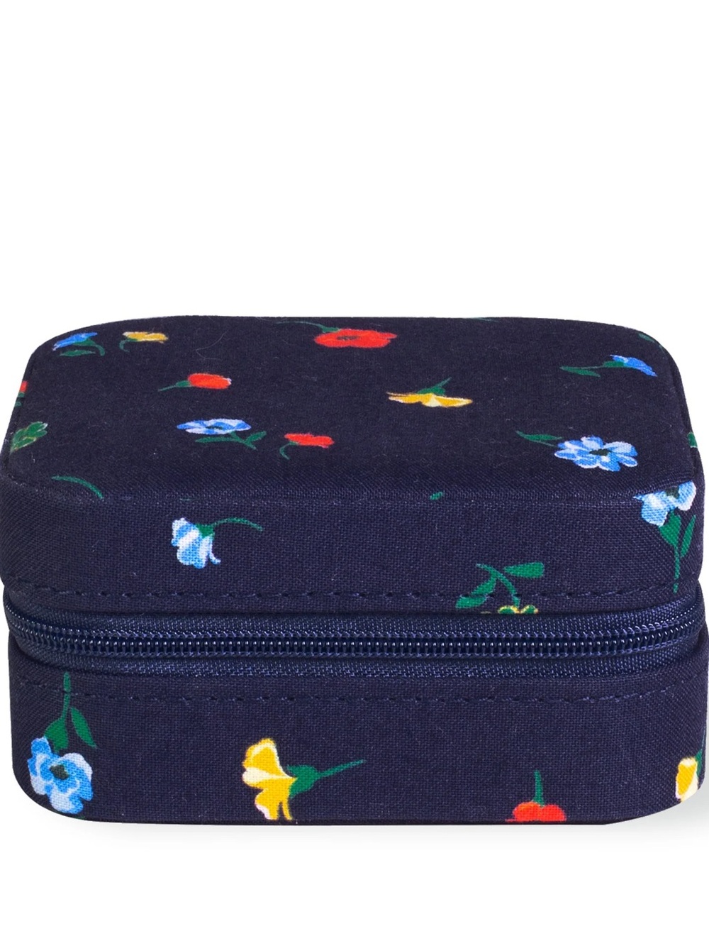 KATE SPADE Navy Floral Zip Travel Jewelry Box